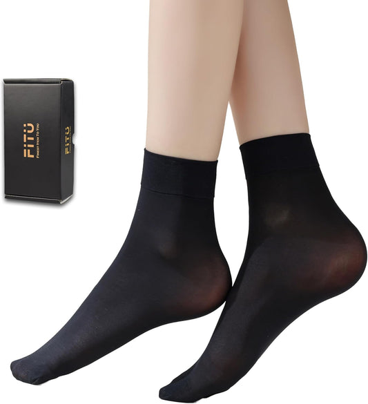 Women's 10-24 Pairs (in Gift Box) Ankle High Sheer Nylon Socks Soft Ti