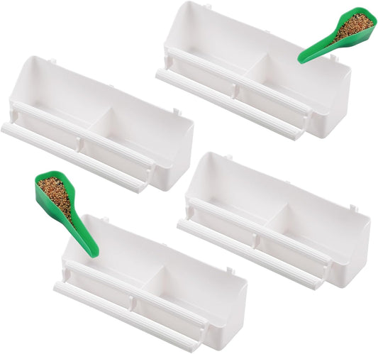 IBWell 4 Pack Bird Feeder for Cage Bird Food Bowl Parakeet Feeder Bird Water Parrot Feeder