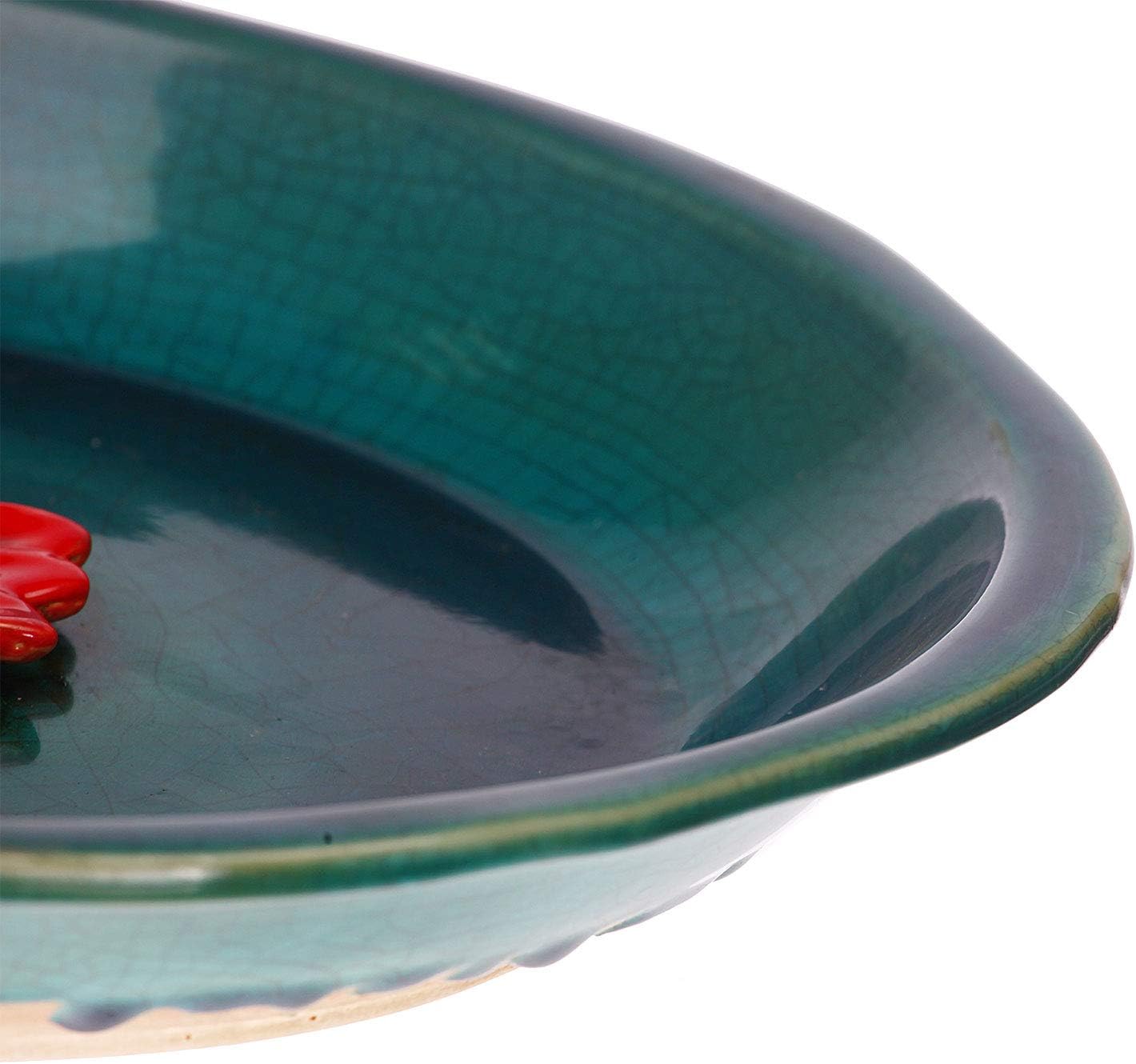 DUSVALLY Birdbath Ceramic Bowl Decor for Bee Bird for Outside, Bird Ba