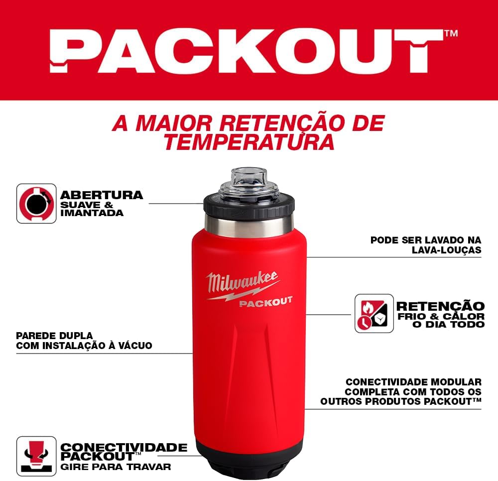 Milwaukee Packout Thermos 532 Ml (Red) - 48-22-8382R