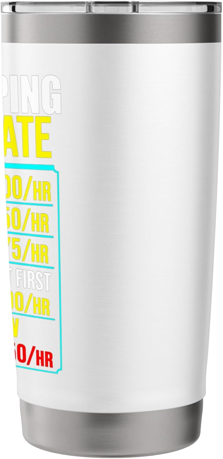 funny hourly rate job men humor landscaping landscaper Stainless Steel Insulated Tumbler