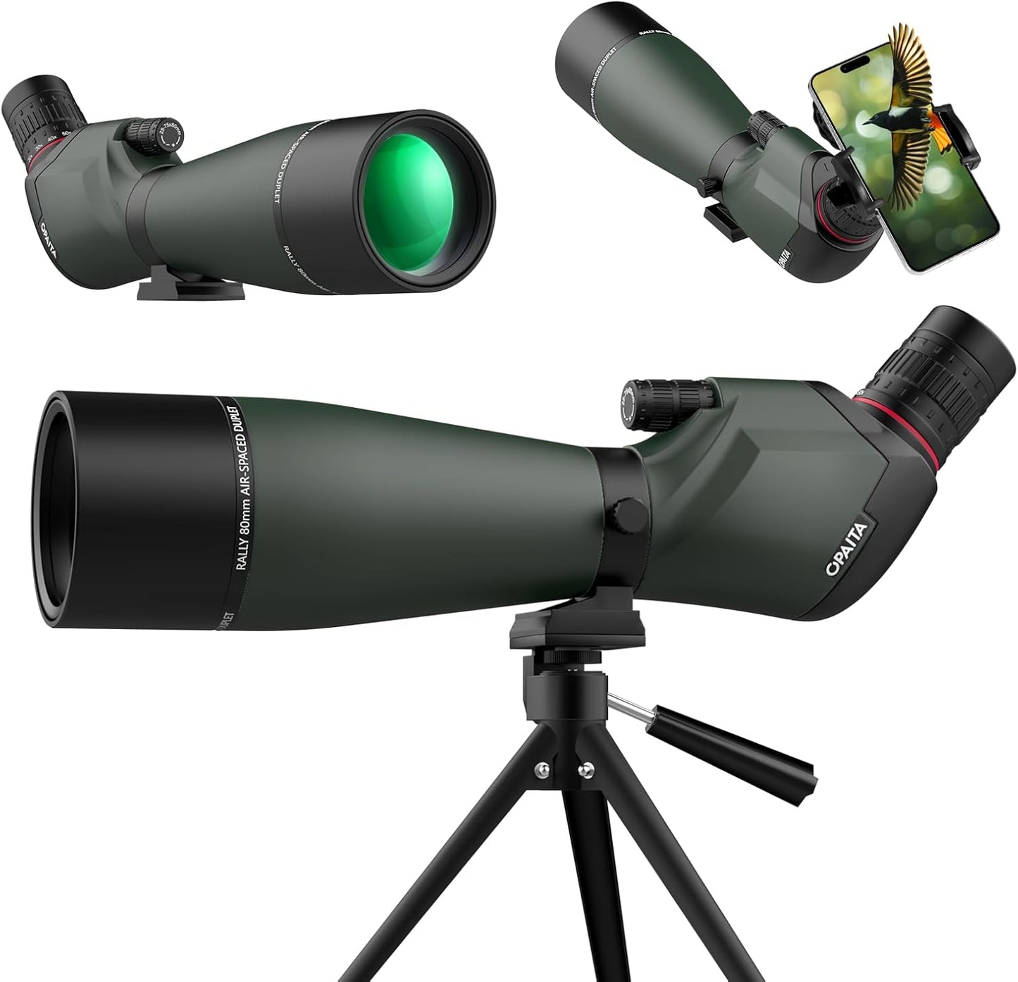 25-75X80 Spotting Scope for Shooting Hunting - Spotter Scopes with Tripod Phone Adapter Waterproof HD Scope for Target Shooting Bird Watching - Gifts for Men