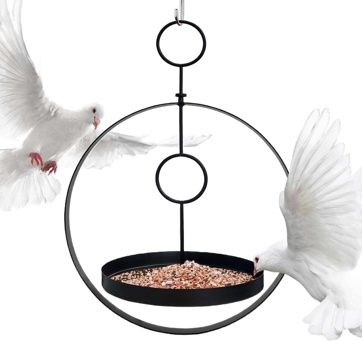 Crow Feeders for Outside - with Hooks Metal Weatherproof Feeding Tray, Durable Metal Bird Feeder for Home Garden Patio, Outdoor Aviary Watching Feeding Food Station for Finches Parrots Pet Birds