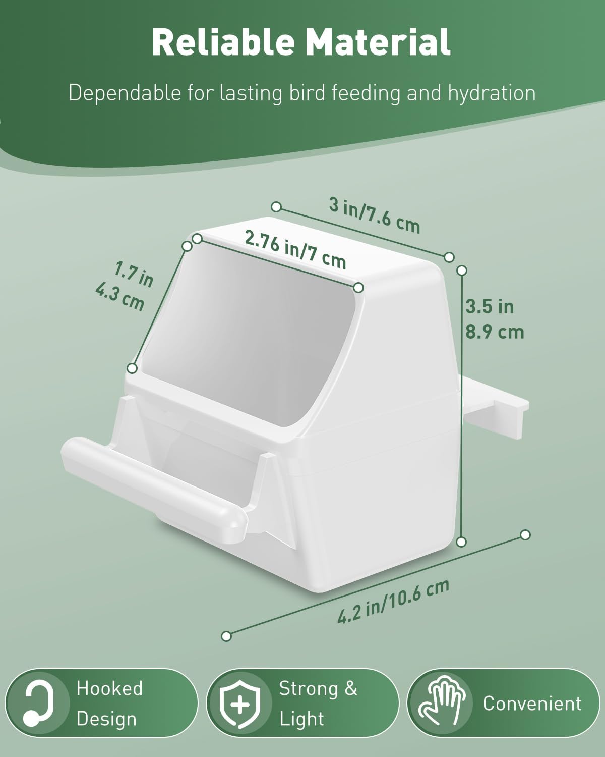 Pawfly 2 Pcs Bird Feeder, Hanging Plastic Water Dispenser with Hooks, 