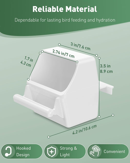 Pawfly 2 Pcs Bird Feeder, Hanging Plastic Water Dispenser with Hooks, 