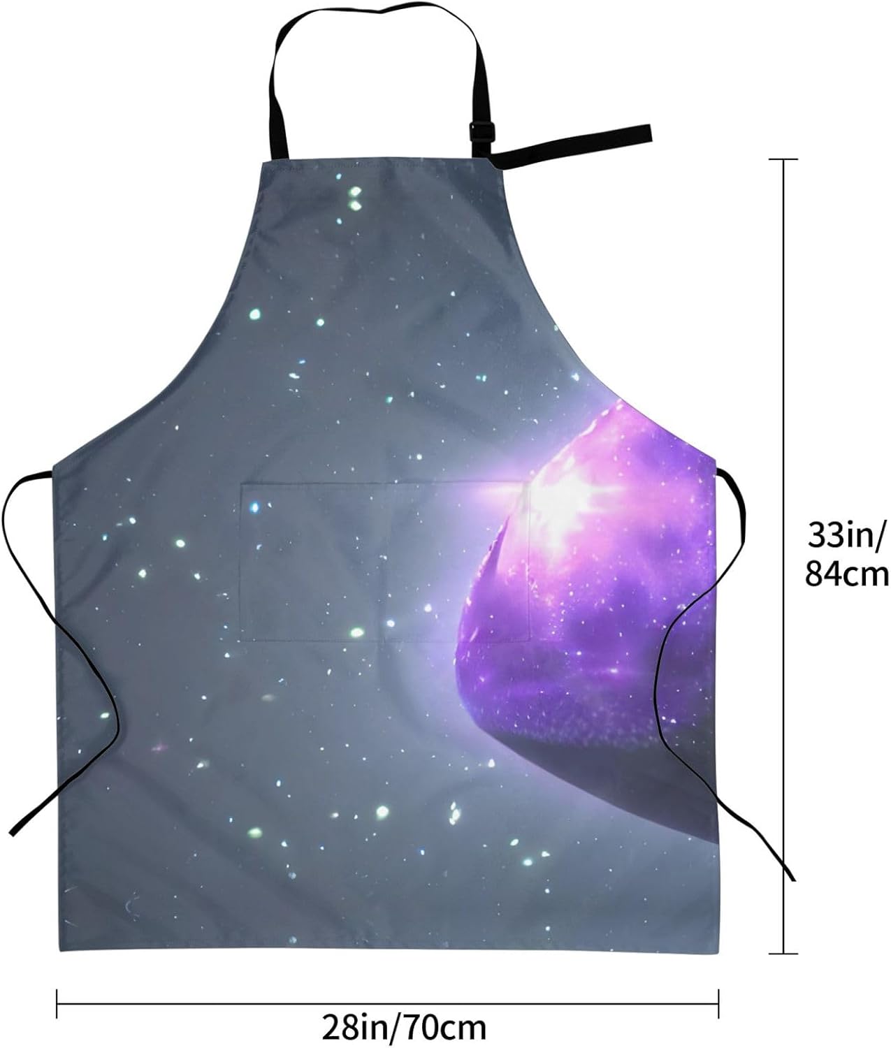 Galaxy Starry Space Purple Starry Print 28 x 33in Waterproof Apron wit