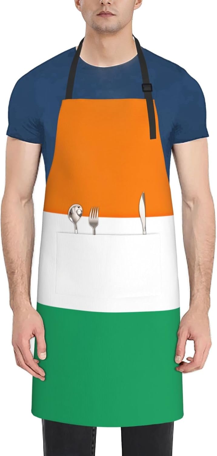 Flag of Cote d'Ivoire print Waterproof chef's apron with pocket apron for kitchen cooking baking barbecue and gardening