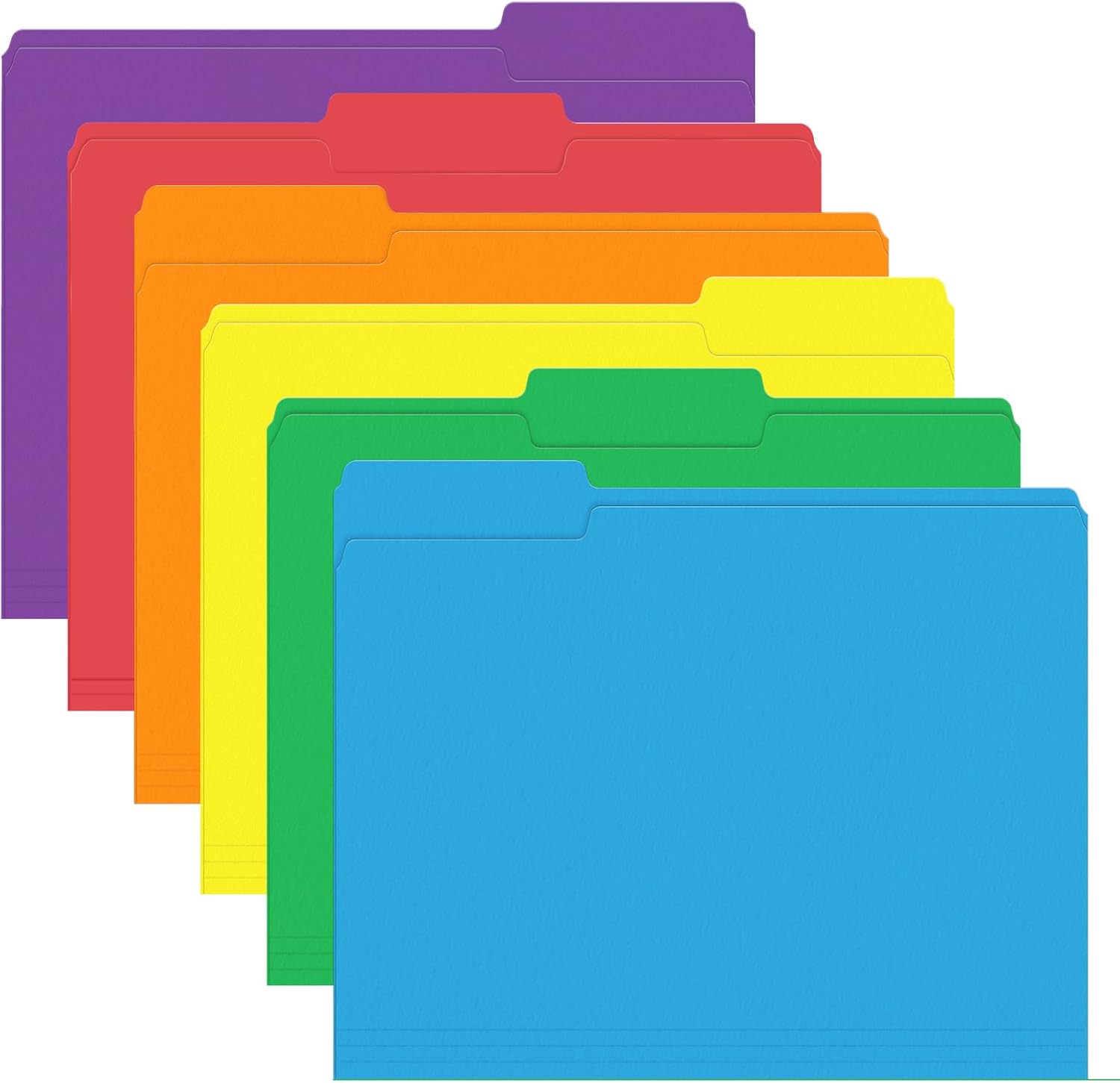 File Folder, PANDRI 120 Pack Colored File Folder, 1/3 Cut Tab, Letter 