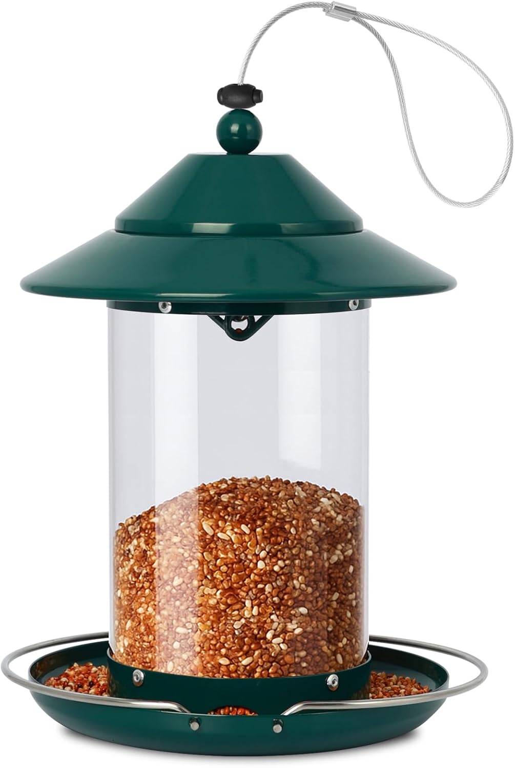 Metal Bird Feeder for Outdoors – 2.4LB Hanging Bird Feeder with 360-de