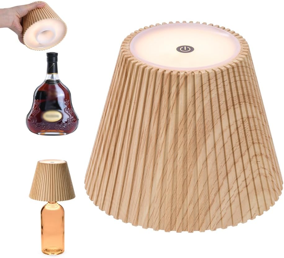 WILIT Wireless Bottle Lamp Shades for Table Lamps, 3 Level Brightness 