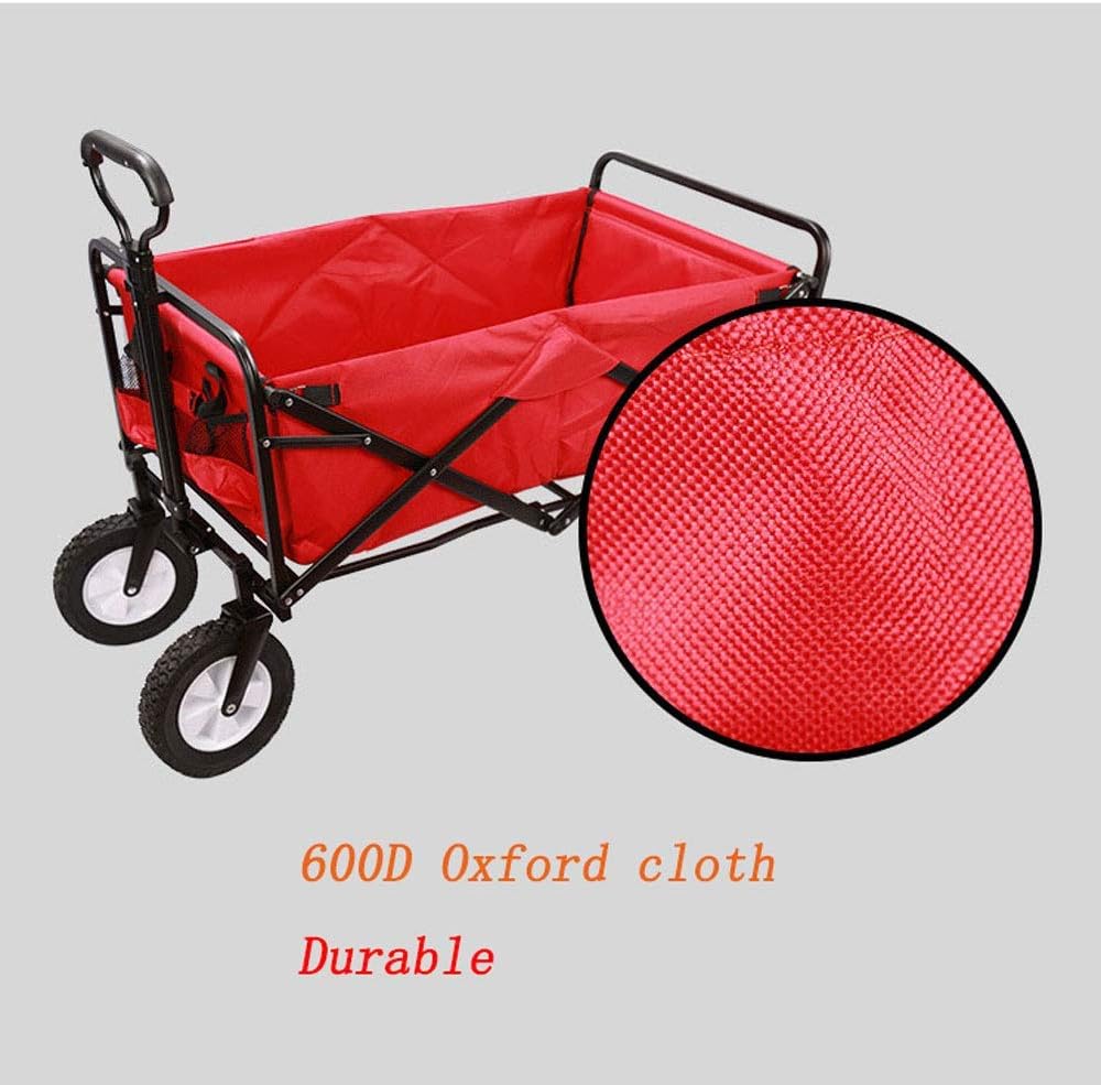 Wagon Collapsible Foldable Trolley Cart with Removable Canopy,for Outdoor Camping Gardening Shopping Beach Sporting Events(A)(D)/D