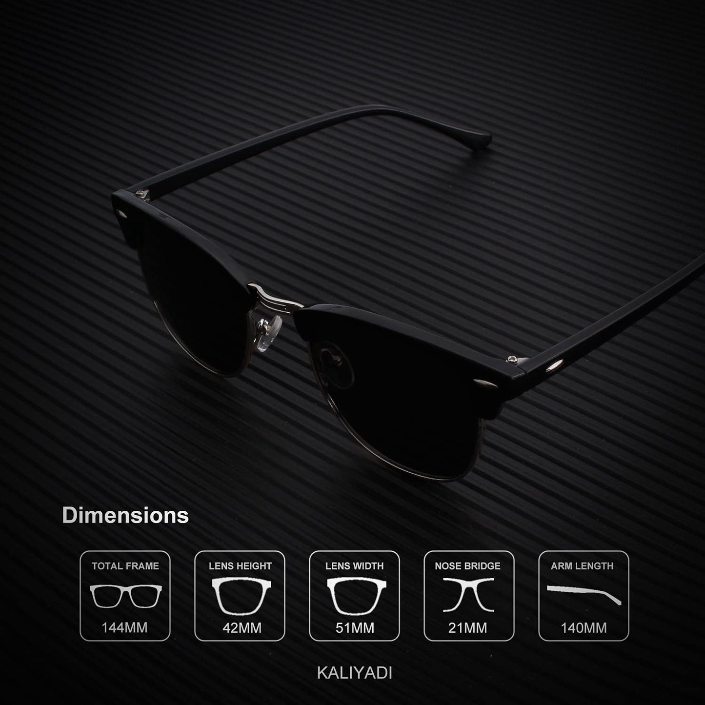 KALIYADI Polarized Sunglasses for Men and Women Semi-Rimless Frame Dri