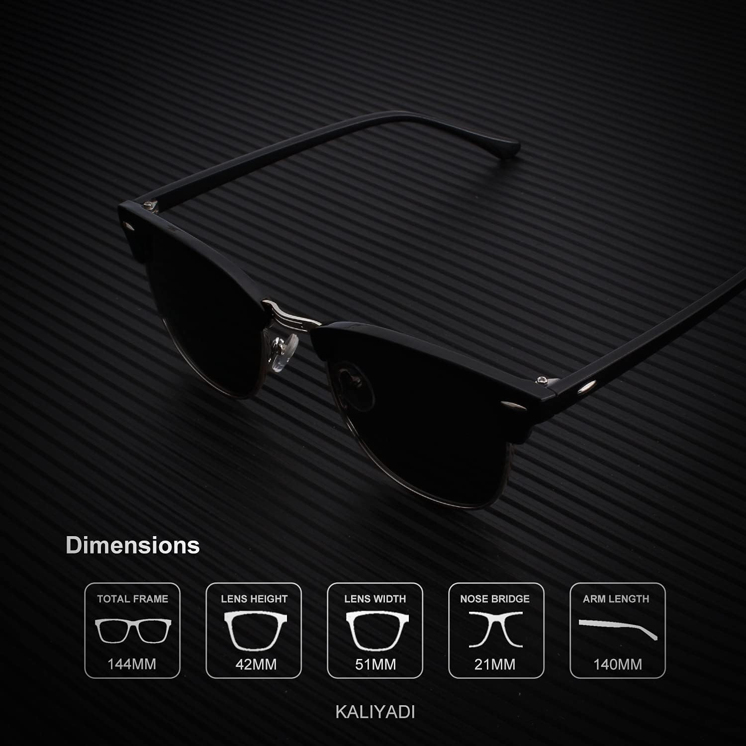 KALIYADI Polarized Sunglasses for Men and Women Semi-Rimless Frame Dri