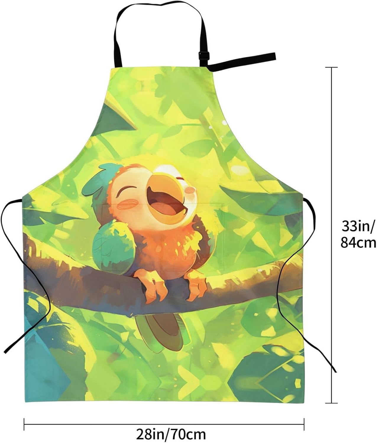 Animal cartoon print Waterproof apron with pocket adjustable cooking apron for adult kitchen bibs to bake