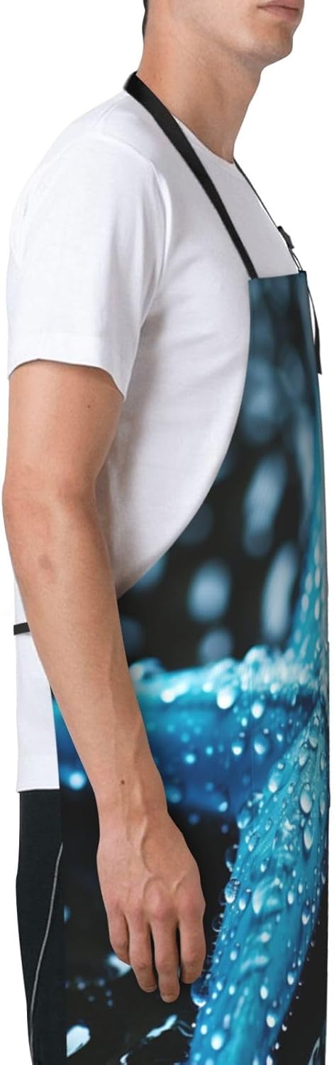 Umbrellas Starfish print Waterproof apron with pocket adjustable cooking apron for adult kitchen bibs to bake