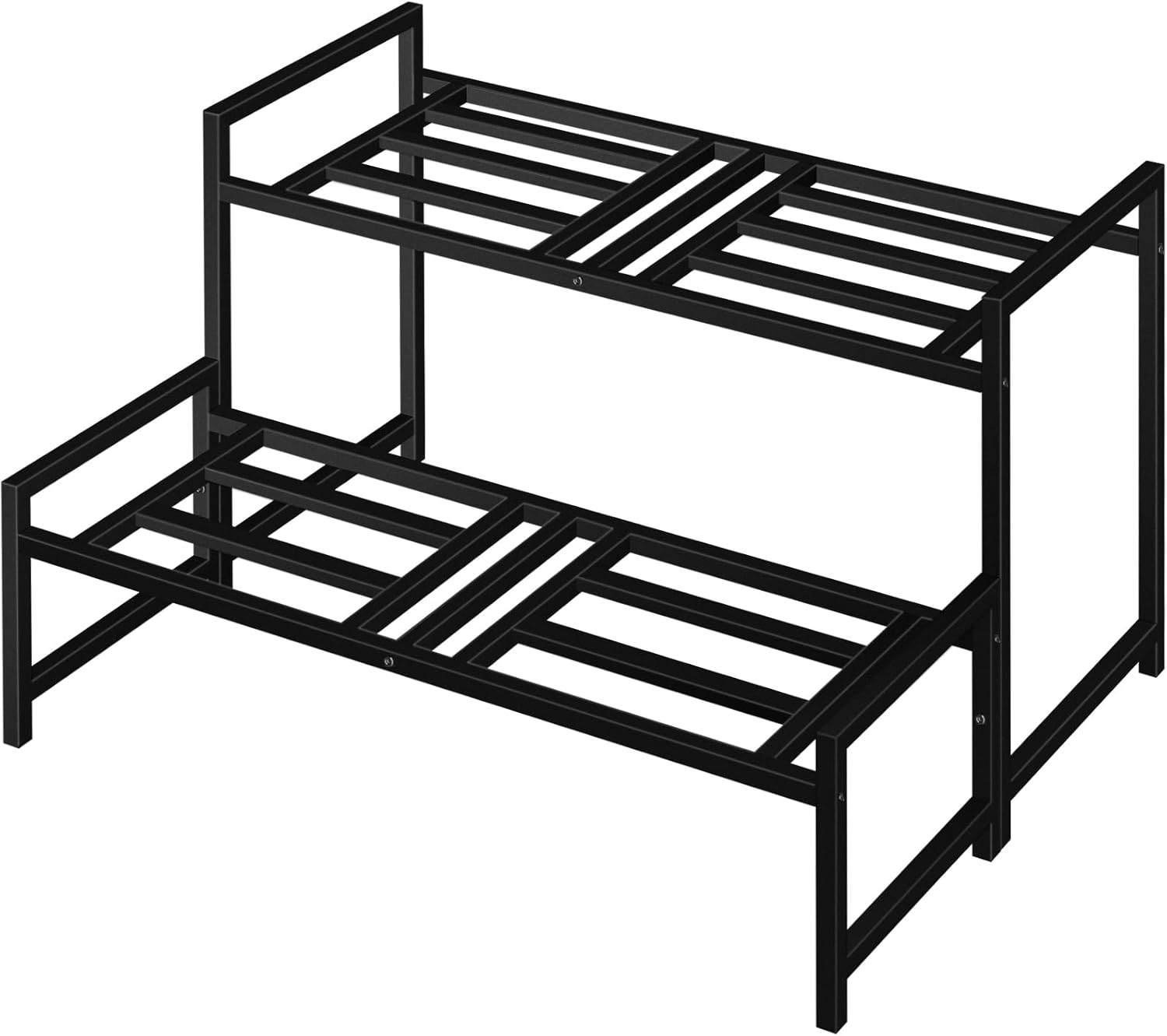 Plant Stand Indoor Outdoor, 2-Tier Wrought Iron Plant Stands, Stackabl