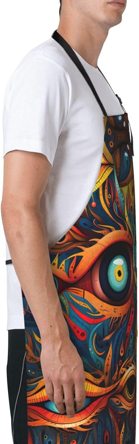 eyes 2 print Waterproof chef's apron with pocket apron for kitchen cooking baking barbecue and gardening