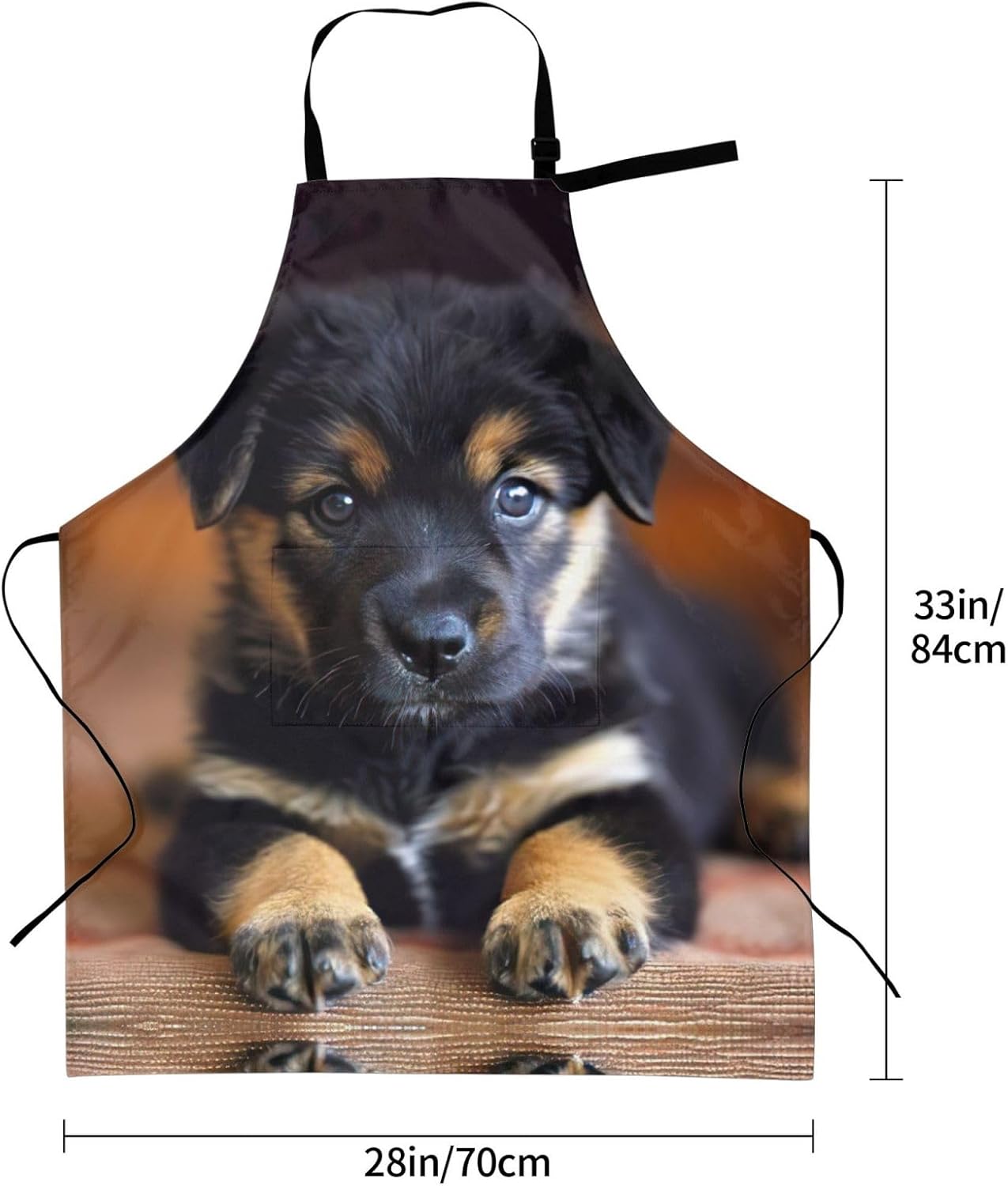 puppies dog Print Laundry apron 28x33 In Waterproof Kitchen Apron with Pockets for Cooking Baking