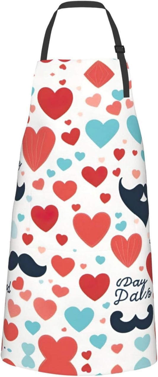Fathers Day Love Dad print Waterproof chef's apron with pocket apron for kitchen cooking baking barbecue and gardening
