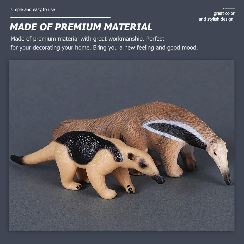 Kisangel Creative Anteater Figurine Realistic Animal Model for Home Decor for Miniature Gardens and Flower Pots Plastic Adornment