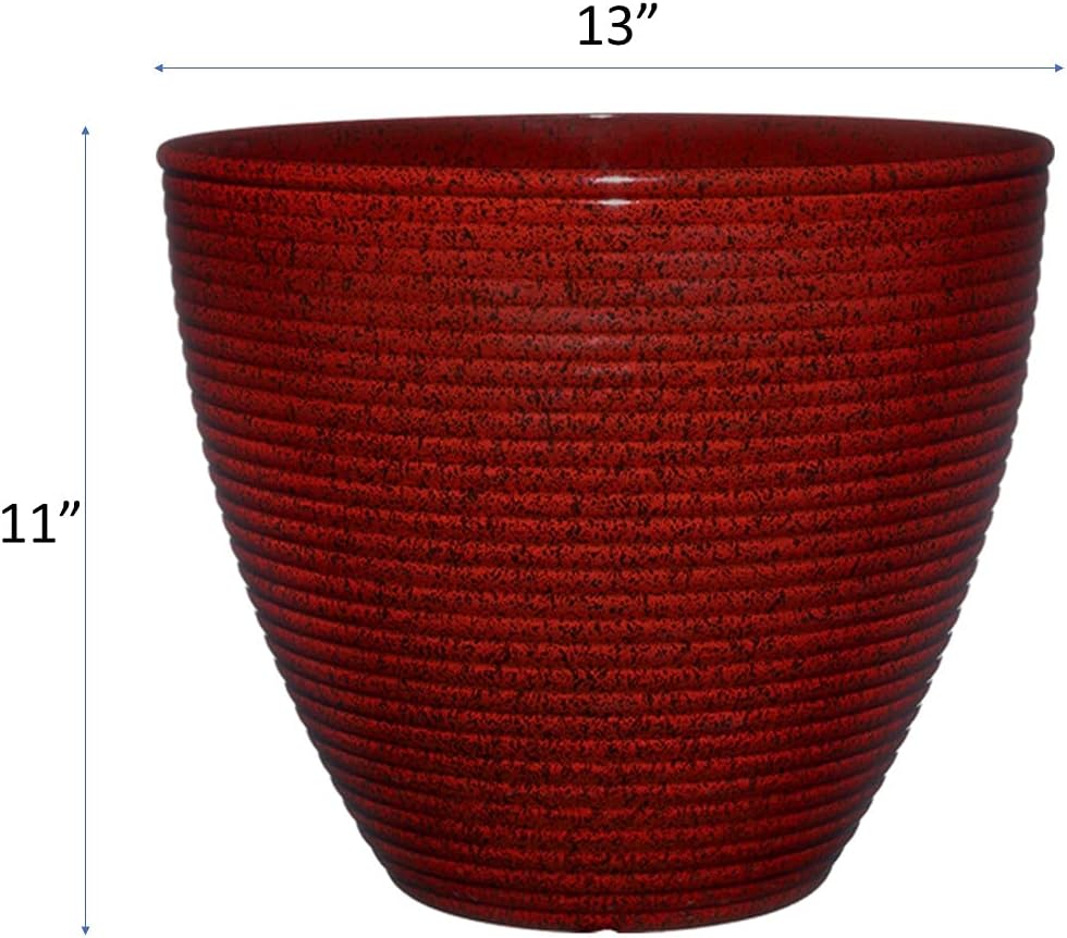 Classic Home and Garden Cali Modern Round Resin Planter for Indoor Out