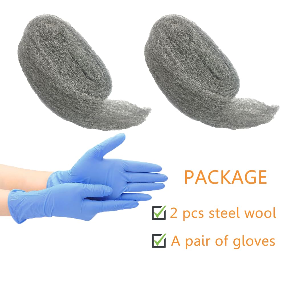 Steel Wool Mice Control, 2 Pack 3" x10 Ft Hole Filler, Gap Blocker, Ba