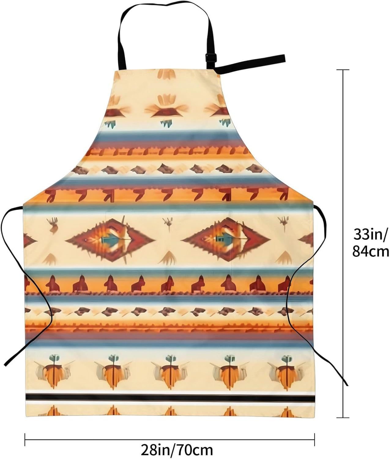 Native American print Waterproof apron with pocket adjustable cooking apron for adult kitchen bibs to bake