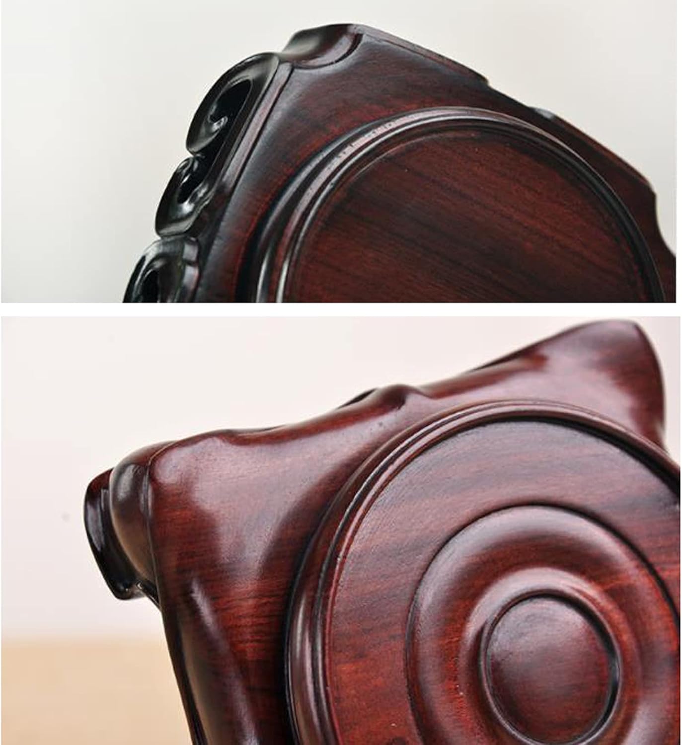 Plant Pot Saucer Wooden Vase Base Mahogany Bracket Ornaments Round Base Stone Strange Stone Teapot Bonsai Vase Flower Pot Incense