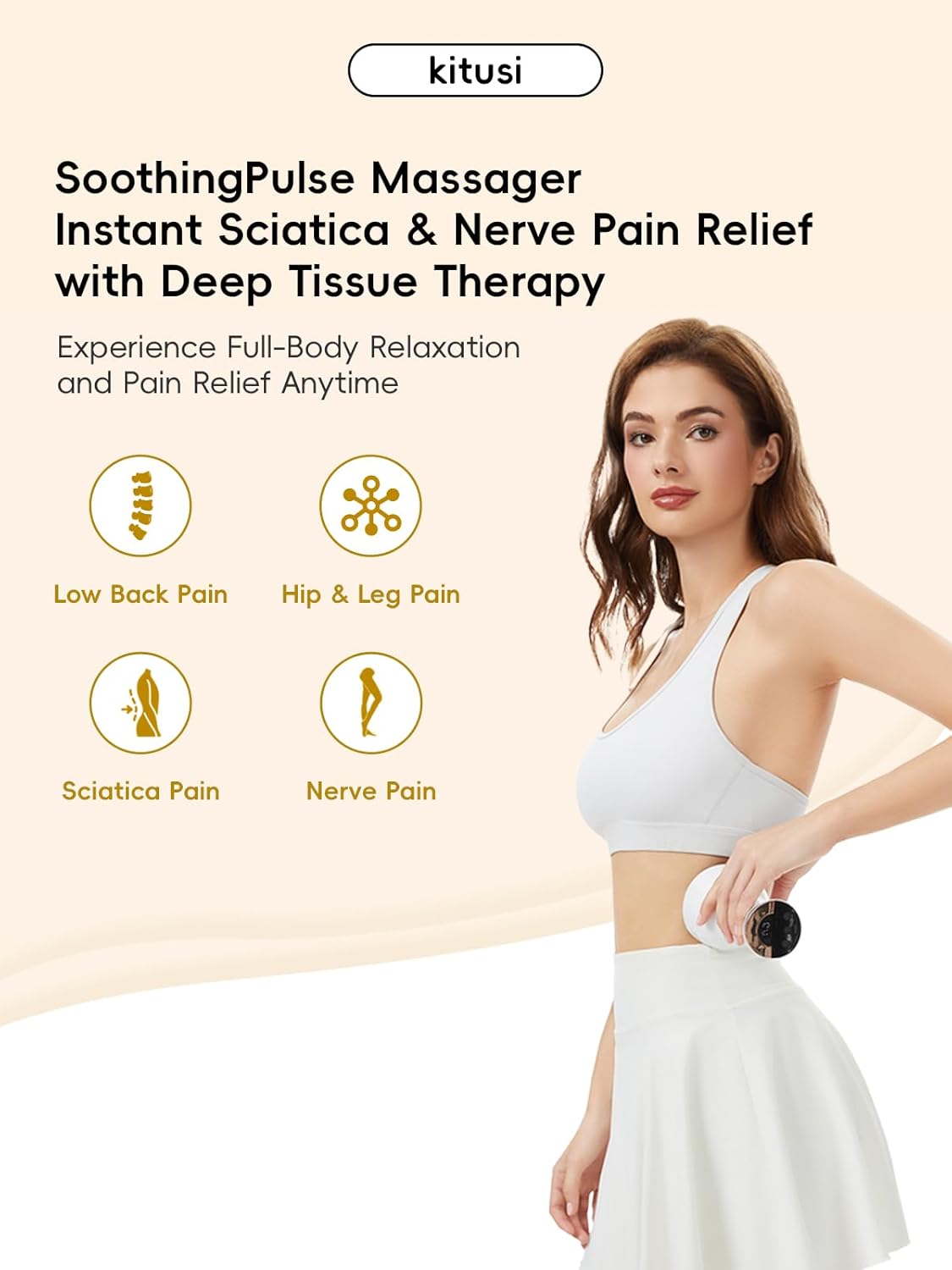 Sciatica Pain Relief Devices – Deep Tissue Massager with Multi-Mode Te