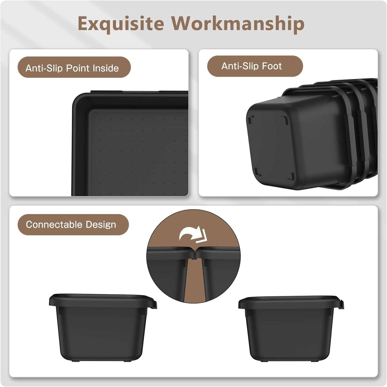 A-LuGei 【𝟰𝟲𝗣𝗖𝗦 & 5 Size】 Tool Box Organizer Tray Divider Set, 【Bl
