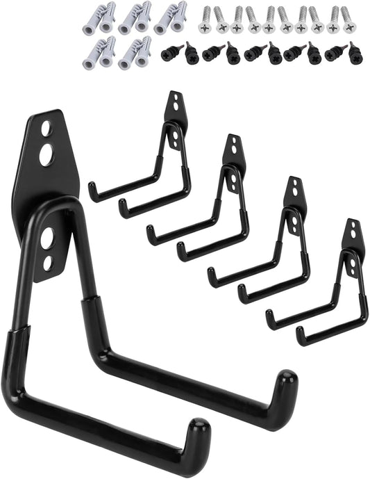 Garage Hooks, 5PCS Heavy Duty with 33lb J Hooks Strength, Multi Use Wa
