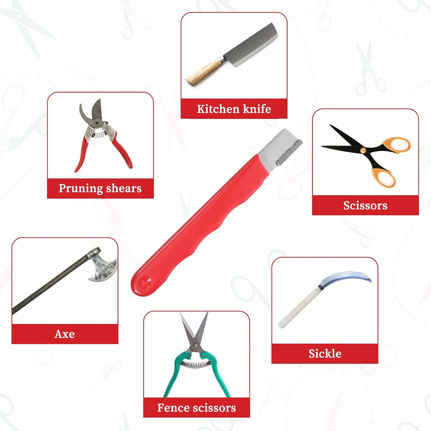 4 Pack Garden Tool Sharpener, Pruning Shears Blade Sharpener, Mini Portable Quick Edge Sharpening Steel Knife Sharpeners for Hedge Shears Scissors Axe Sickle, Gardening Pruner, Loppers