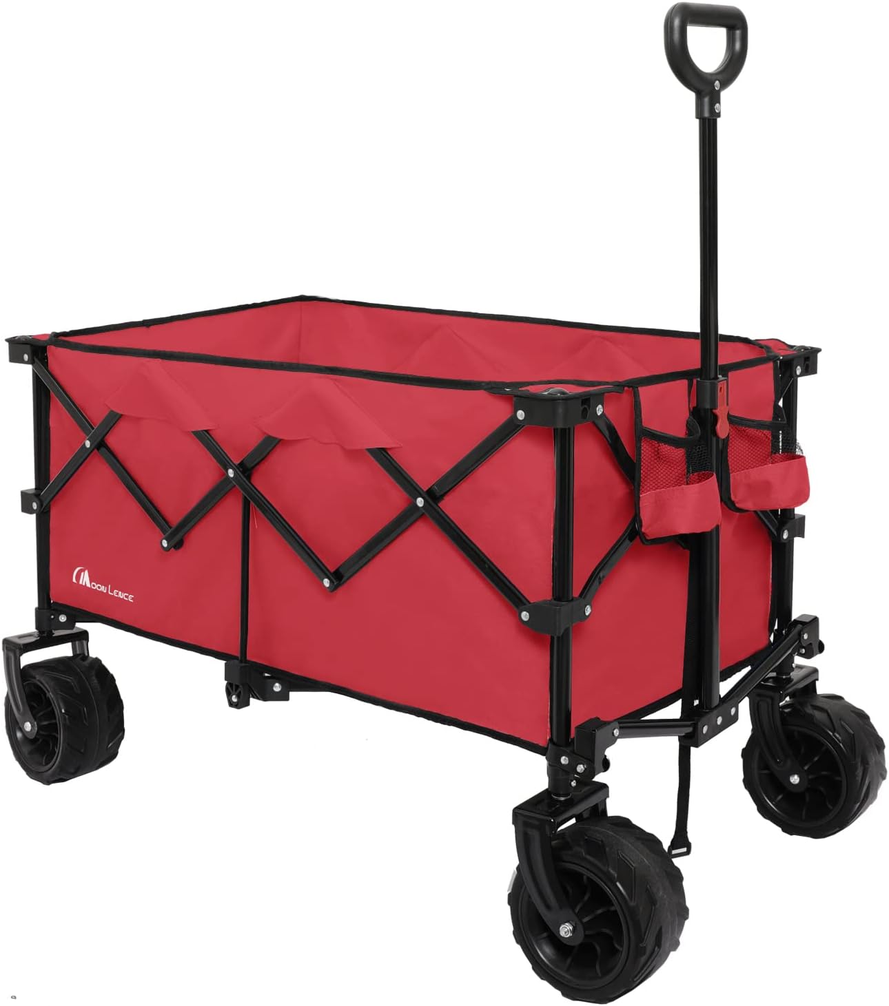Moon Lence Collapsible Folding Wagon Cart Heavy Duty Folding Garden Po