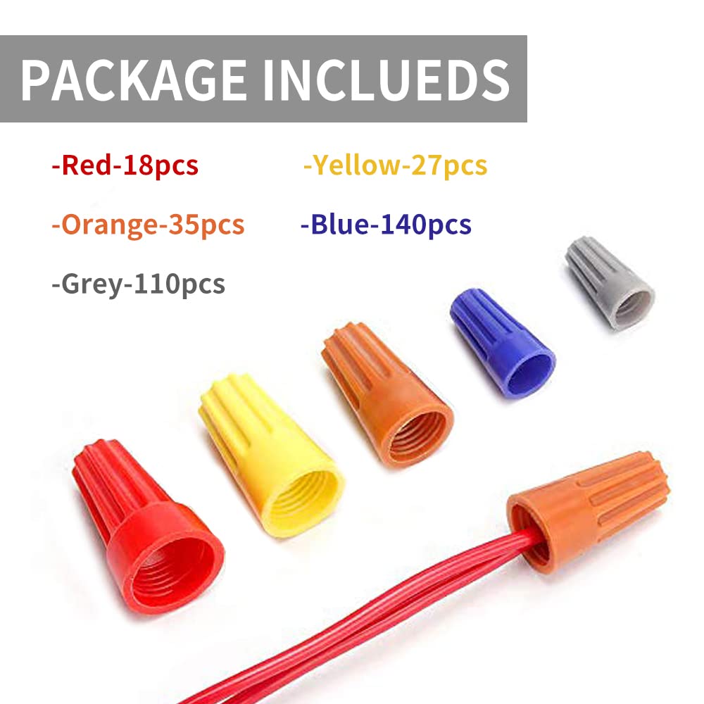 330 Pcs Wire Connectors Nuts Kit - Electrical Twist Wiring Splice Scre