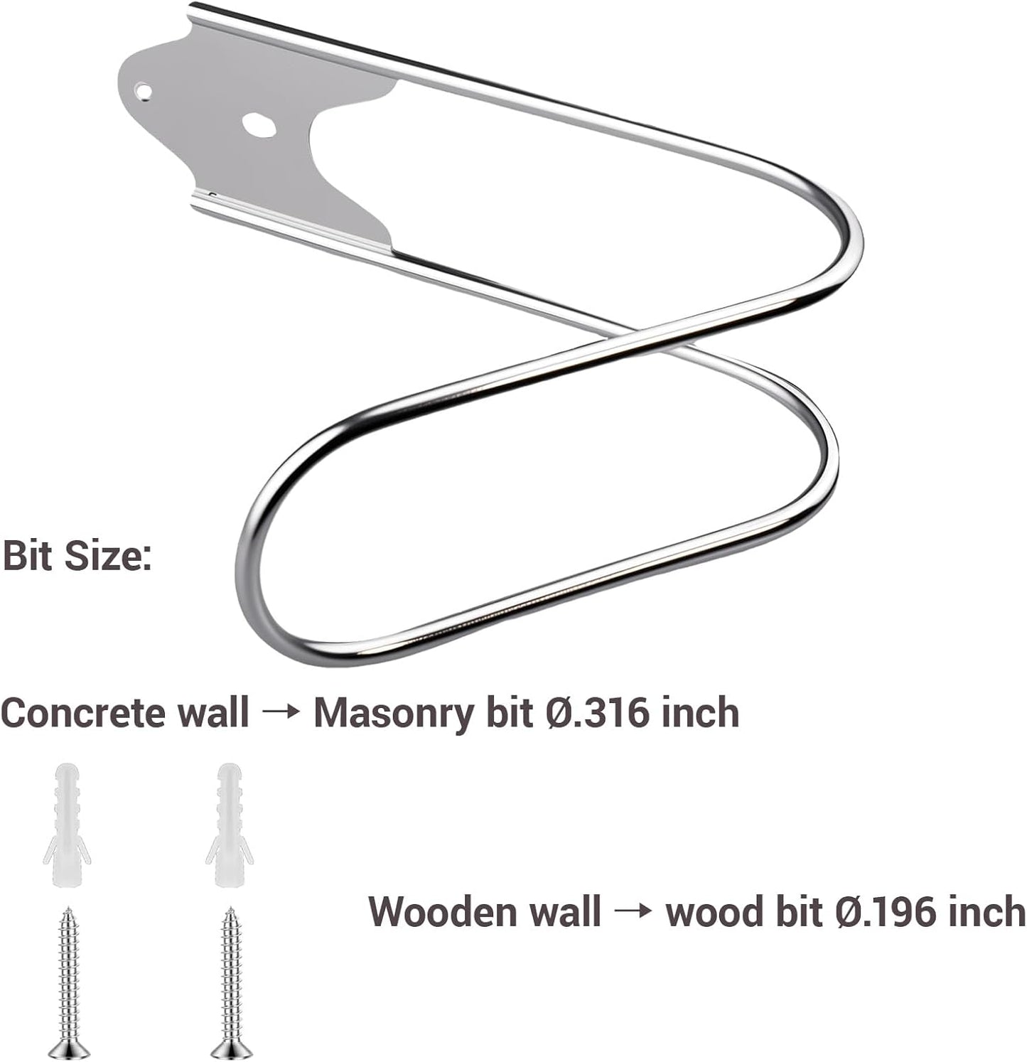 Heran Garden Hose Holder Wall Mount, Stainless Steel Hose Hanger for W