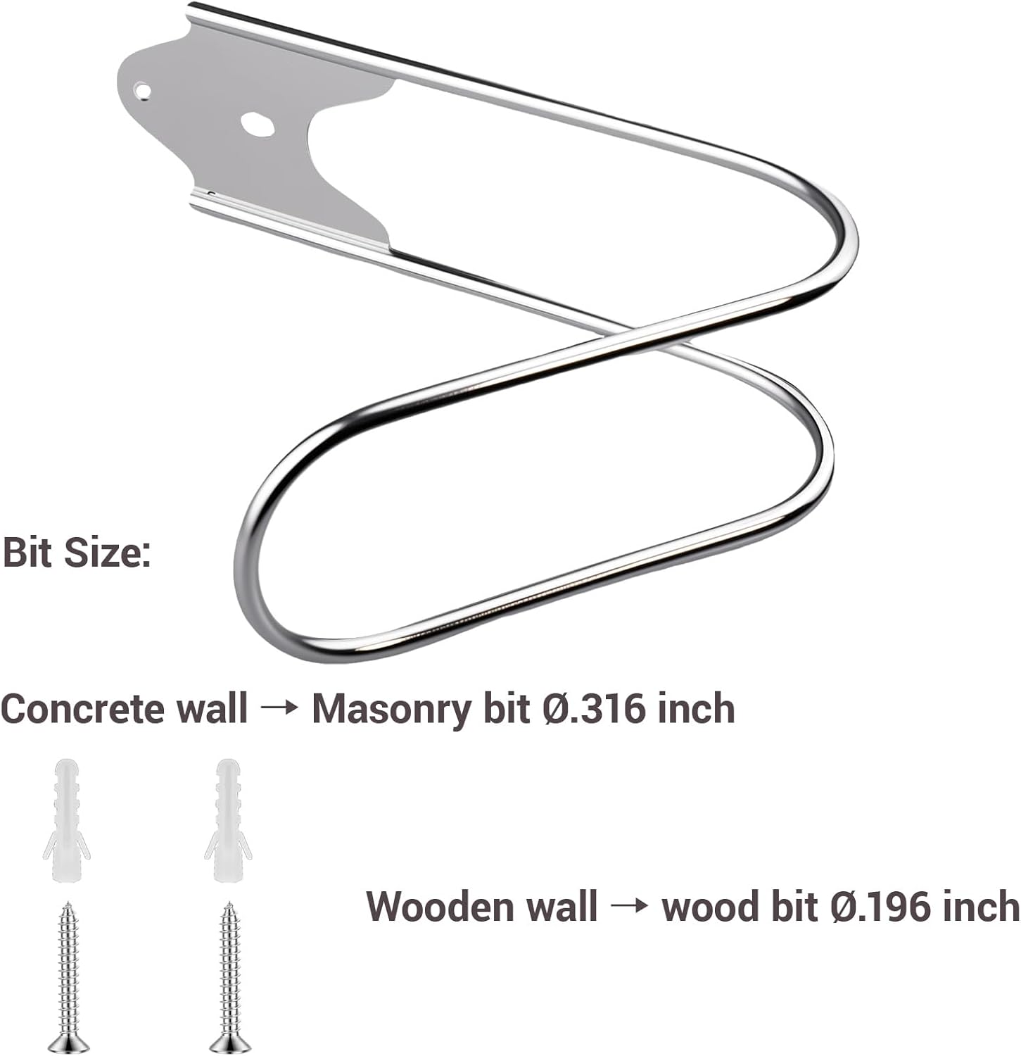 Heran Garden Hose Holder Wall Mount, Stainless Steel Hose Hanger for W