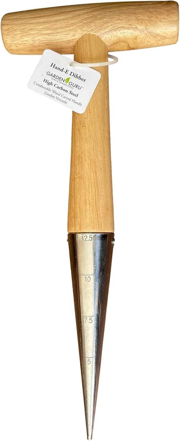Garden Guru Steel Dibber Planter Tool for Planting Seeds & Bulbs - Hig