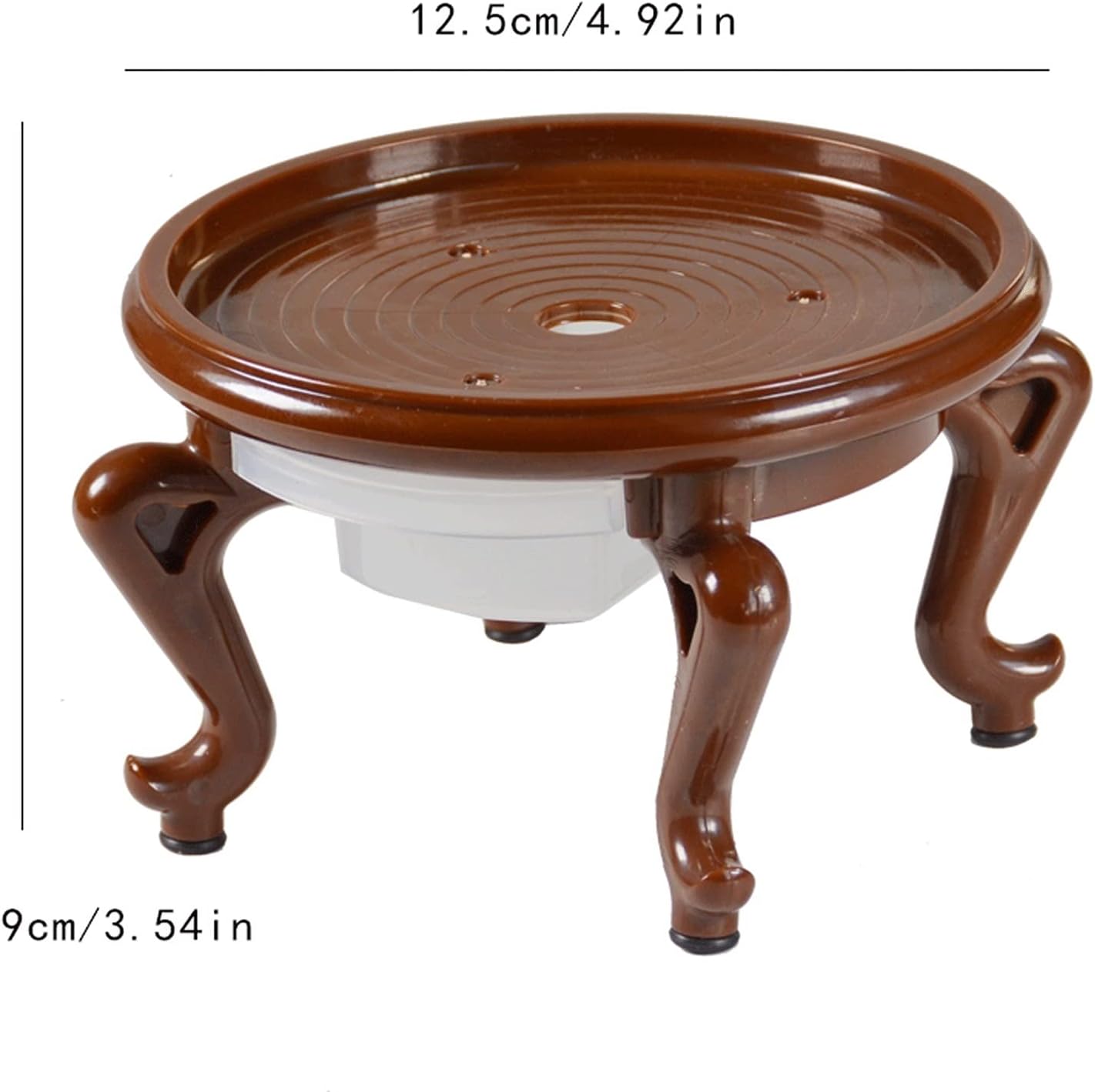 Wooden Vase Base Plastic Flower Pot Base Plant Stand for Indoor Outdoor Display Stands for Home Decor 3.5 Inches High Wooden Vase Stand (Size : Small)