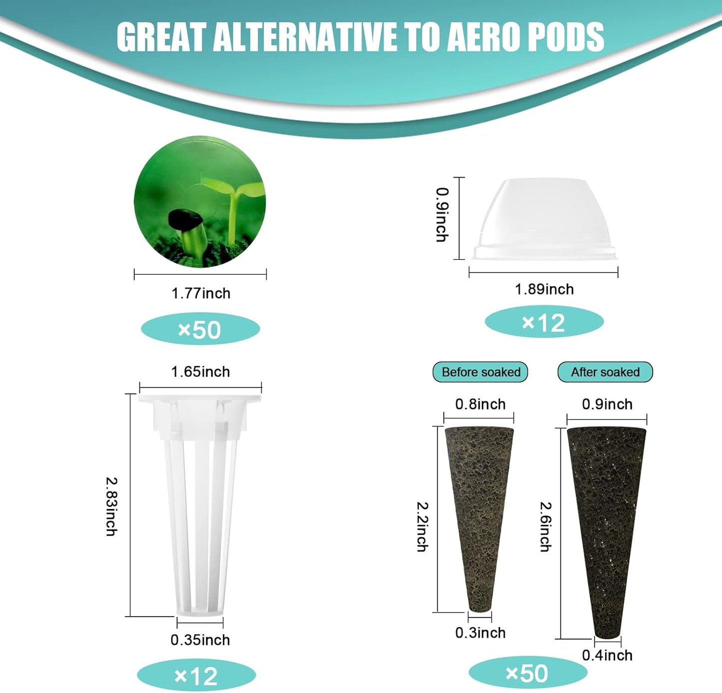 124 pcs Seed Pod Kit for Aerogarden, Grow Anything Kit for Indoor Hydr