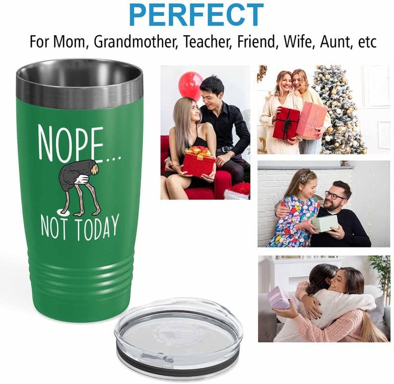 Bird Lover Green Edition Viking Tumbler 20oz - Nope not Today - Hummin
