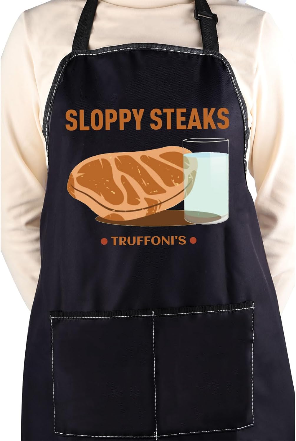 WCGXKO TV Show Inspired Kitchen Apron Sloppy Steaks Gift Truffoni’s St