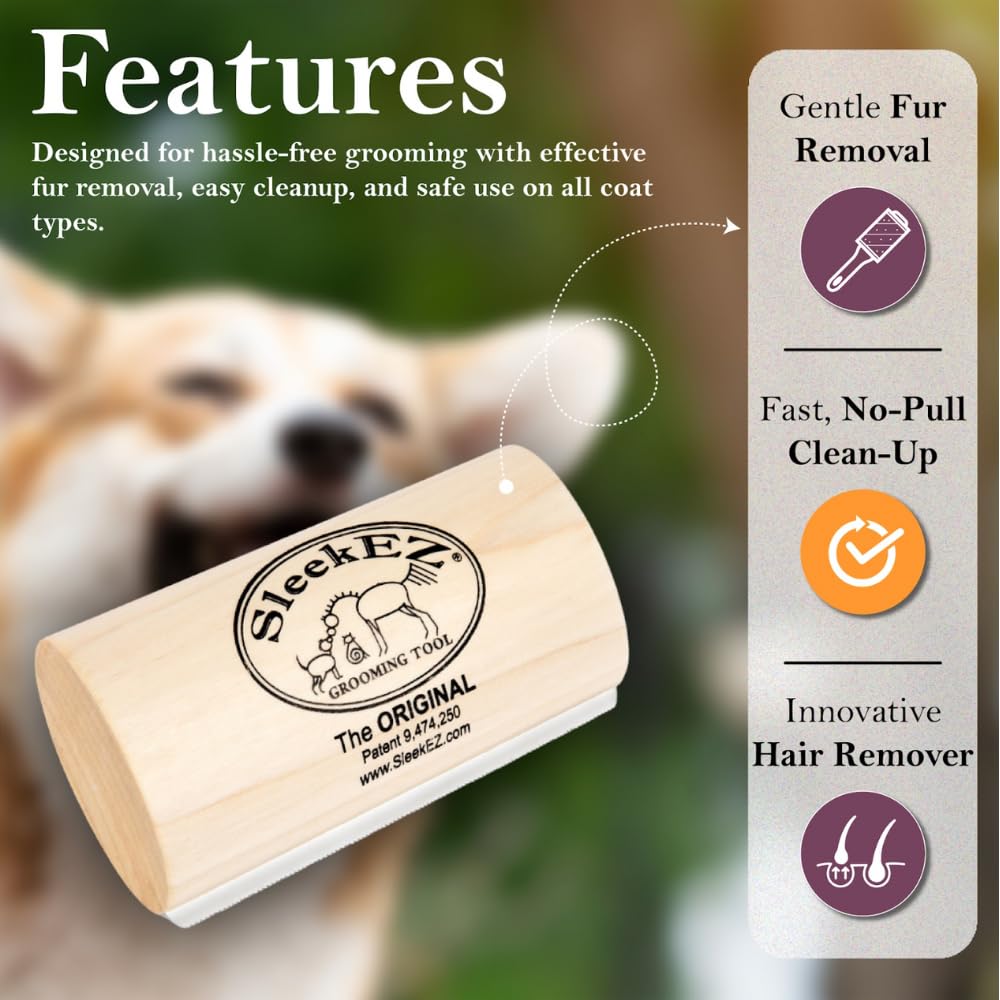 SleekEZ Dog Brush for Shedding & Dog Grooming Supplies | Pet Hair Remo