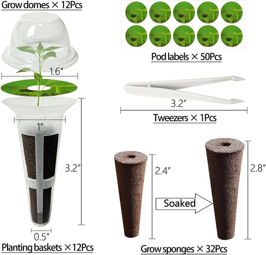 107pcs Seed Pod Kit for Aerogarden, Hydroponics Garden Accessories for