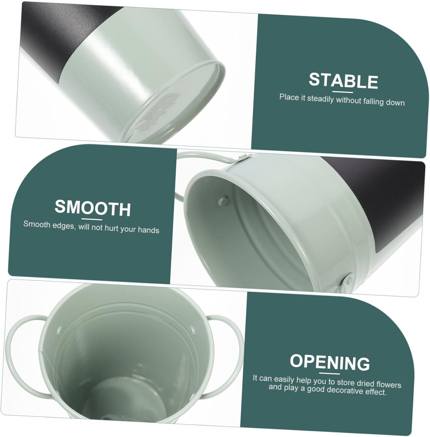 PRETYZOOM Iron Flower Bucket Vase Multi-Function Home Decor Mini Plant