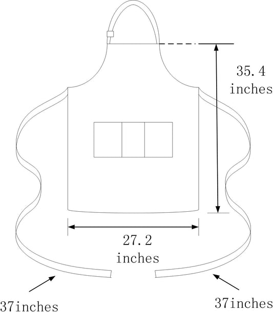 (5 set Brown Professional Resist Water Adjustable Extra Long Bib Apron 3 Pockets Home Kitchen Garden Restaurant Cafe Bar Pub Bakery for Cooking Chef Baker Servers Craft Unisex
