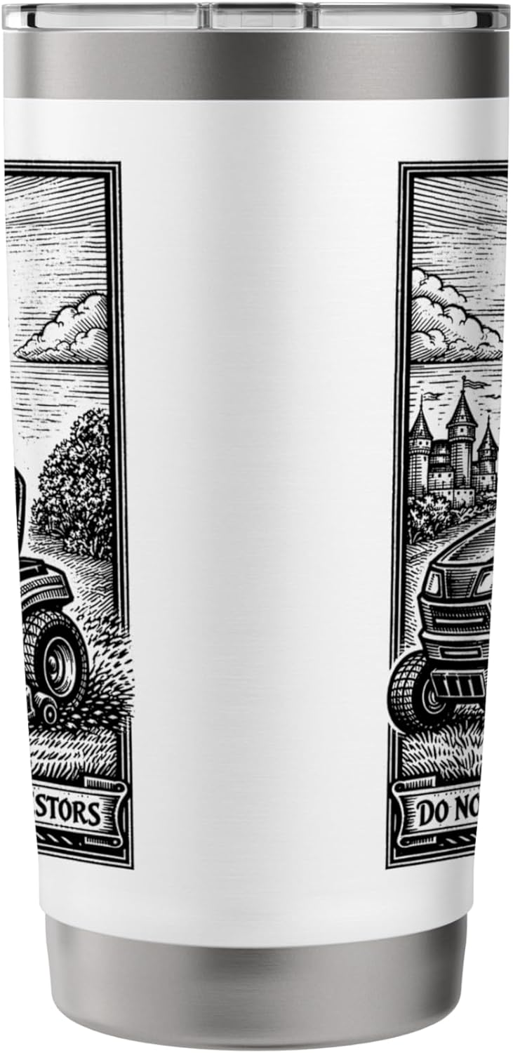 Funny Lawn Care Ride on Lawn Mower Medieval Knight Father's Stainless Steel Insulated Tumbler