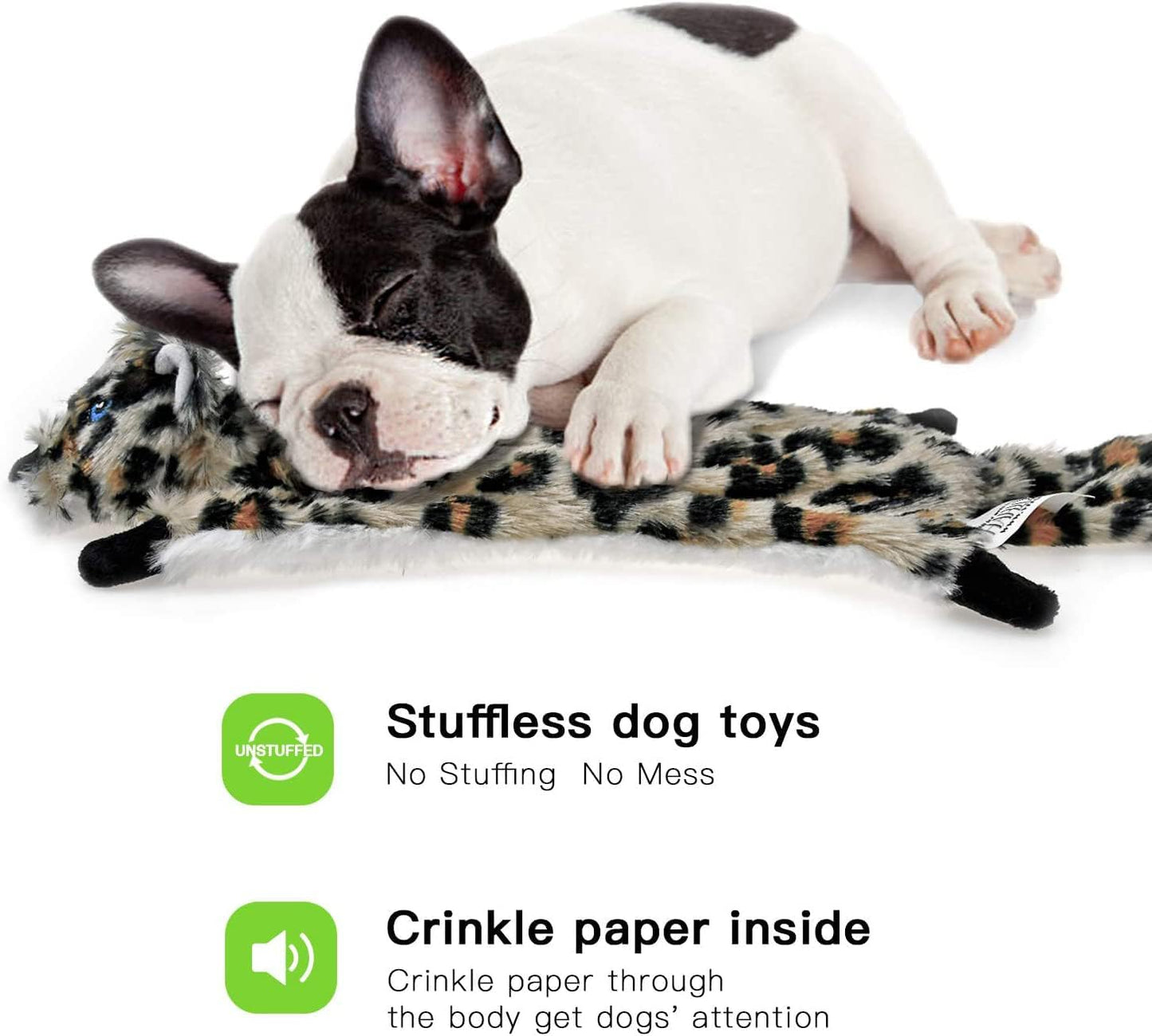 SHARLOVY Dog Squeaky Toy No Stuffing 6 Pack, Dog Toys Crinkle for Smal