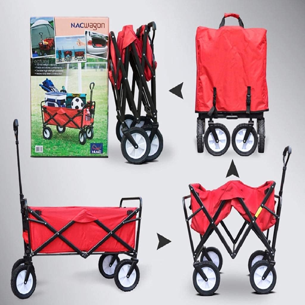 Shoppicart 4 Wheels Outdoor Camp Cart Fold Portable Shoppicart Baby Carriage with Grocery Cart/8/a