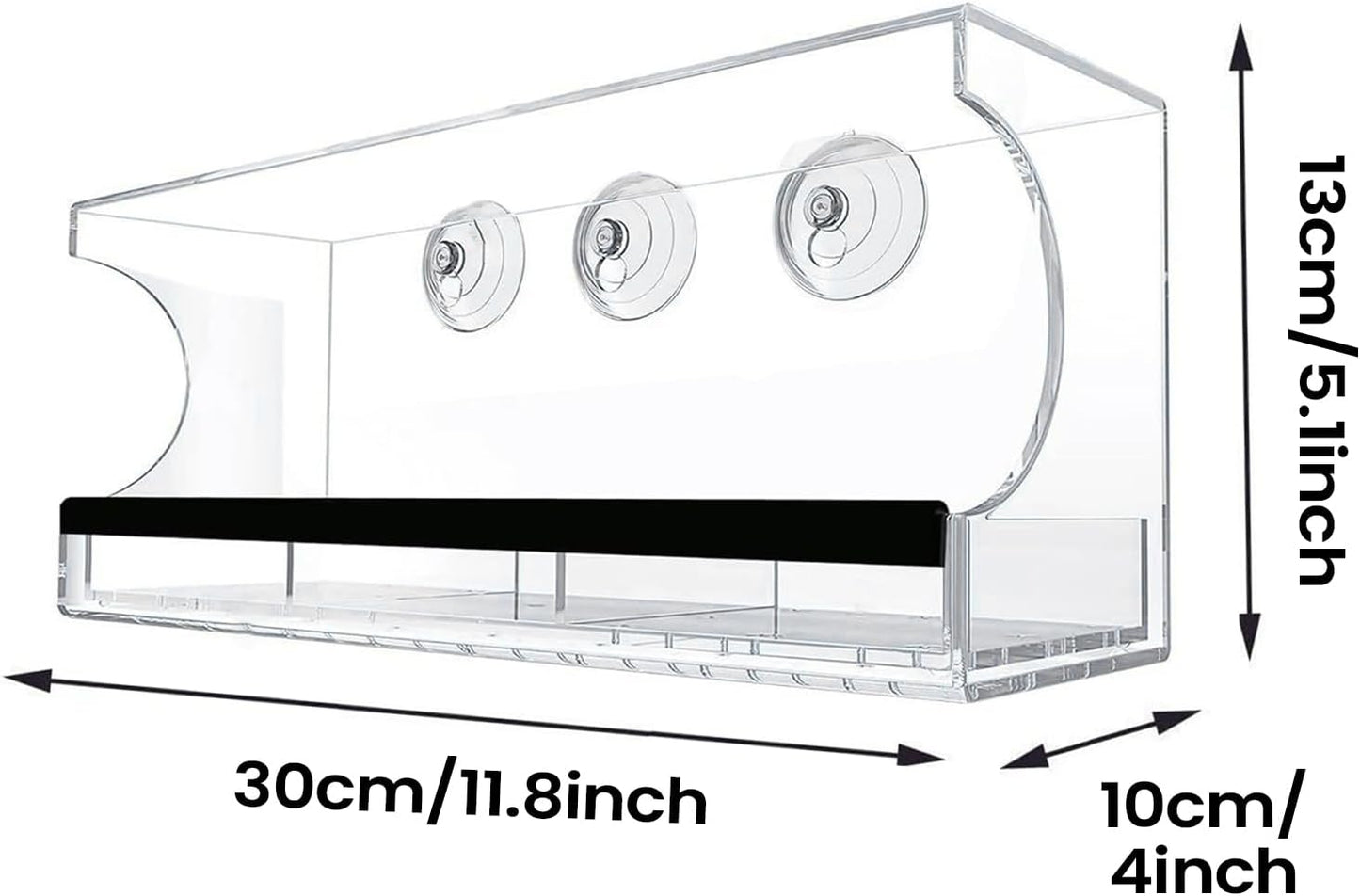 Bird Feeder Suction Cup Window – Spill-Proof Food Box | Acrylic Detachable Clear Window Bird Feeder for Indoor Viewing, Deck, Patio, Balcony, Kids' Observation, Garden, Home, Birds
