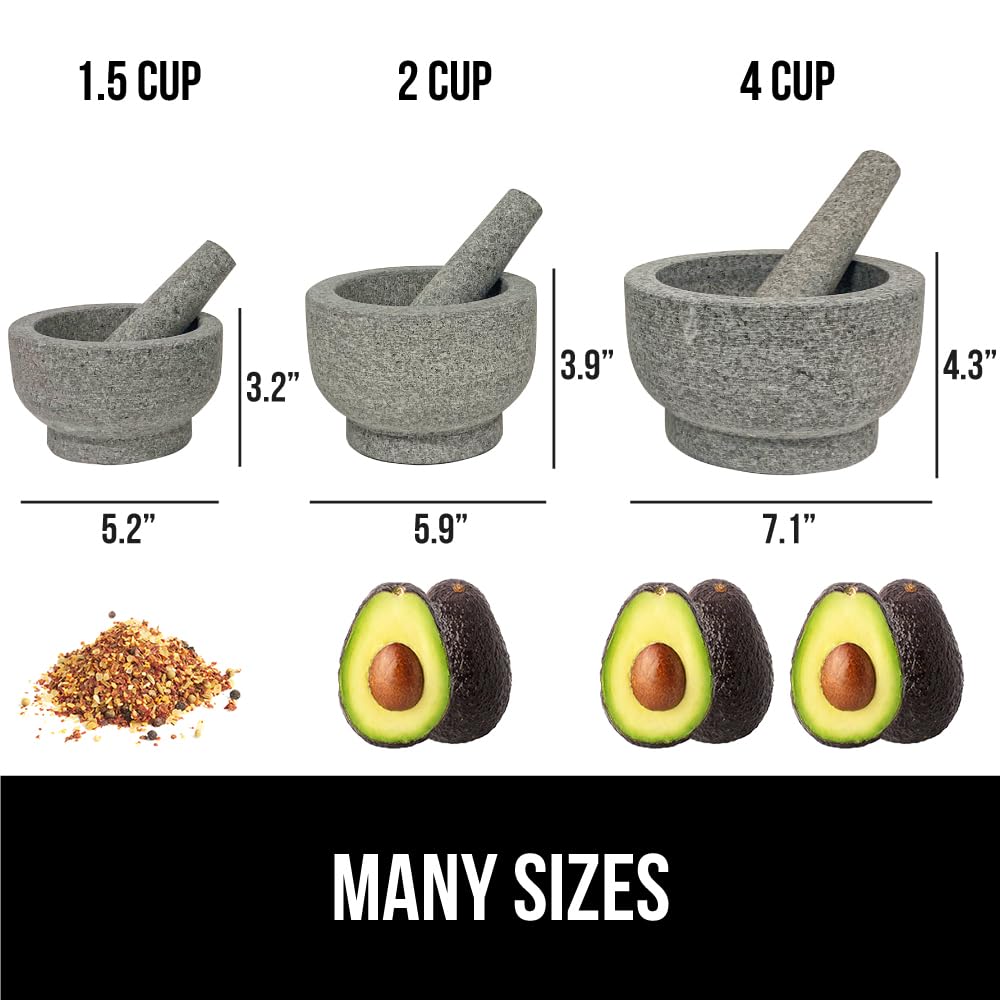 GORILLA GRIP Heavy Duty XL Mortar and Pestle Set with Slip Resistant B